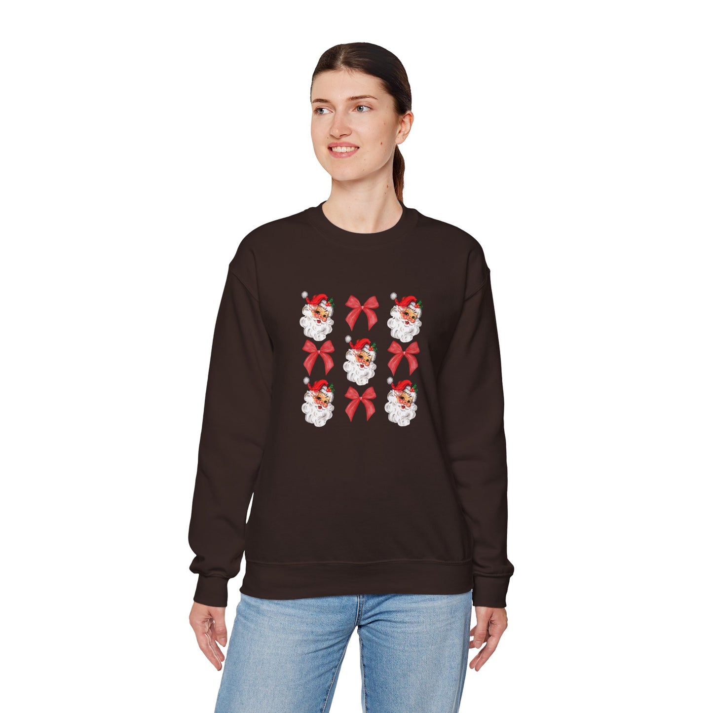 Christmas Bows & Santa Unisex Heavy Blend™ Crewneck Sweatshirt
