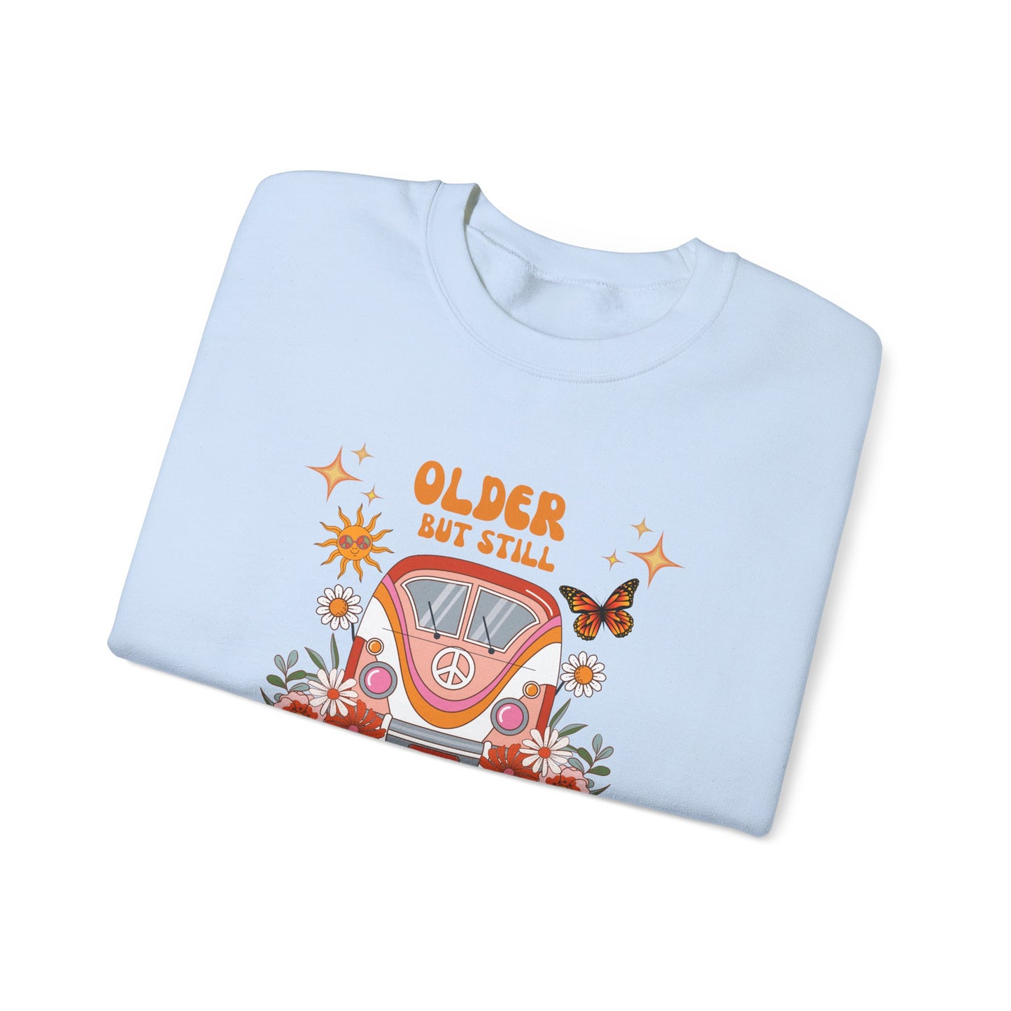 Older But Still Running Against The Wind Unisex Heavy Blend™ Crewneck Sweatshirt