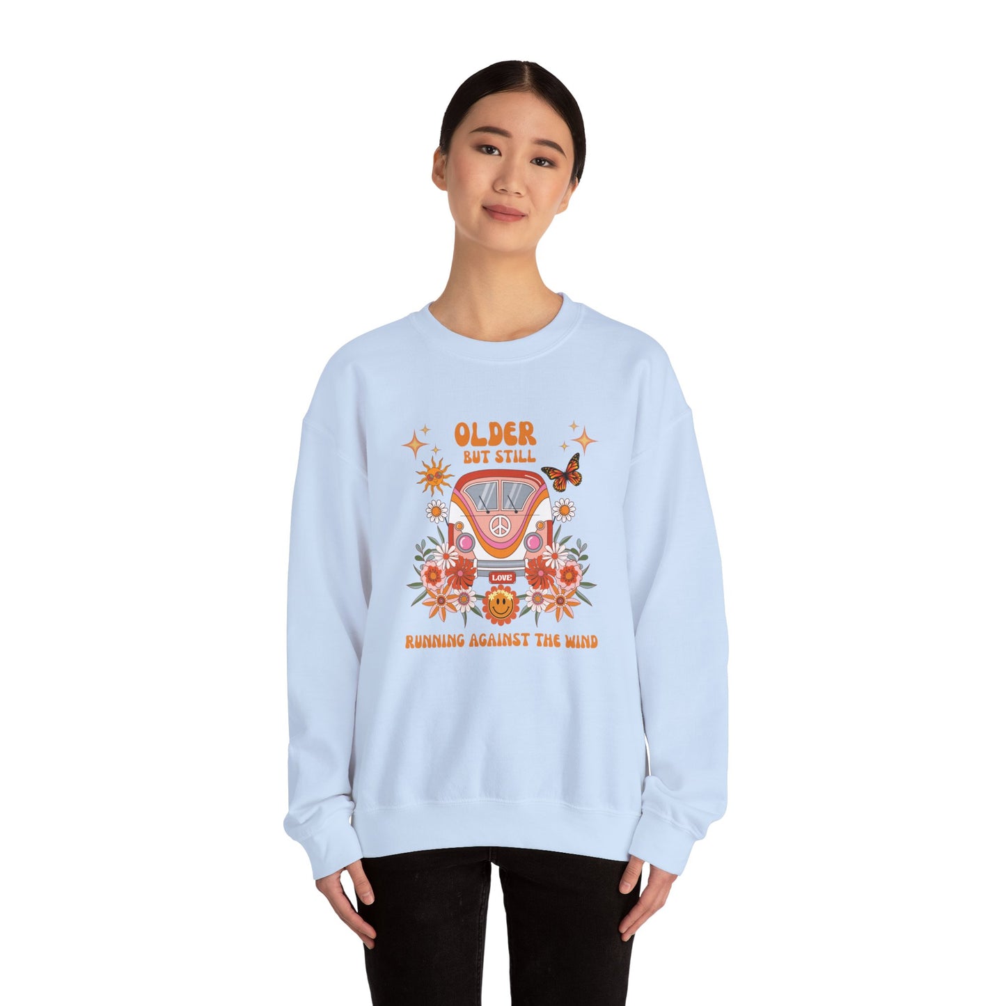 Older But Still Running Against The Wind Unisex Heavy Blend™ Crewneck Sweatshirt
