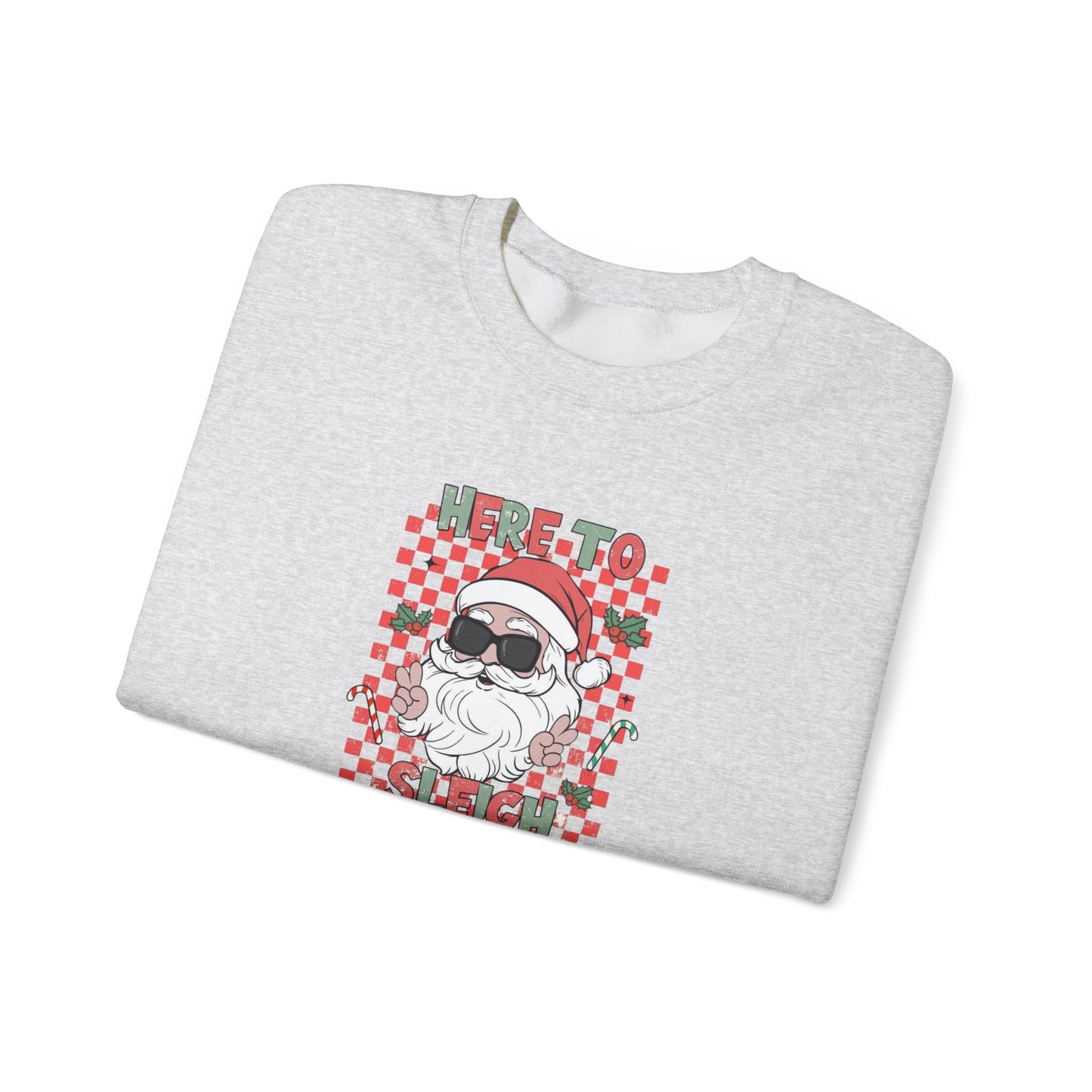 Here To Sleigh Heavy Blend™ Crewneck Sweatshirt