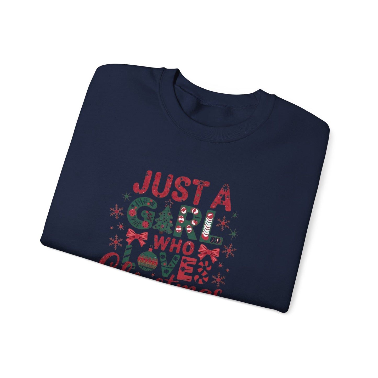 Just A Girl Who Loves Christmas Heavy Blend™ Crewneck Sweatshirt