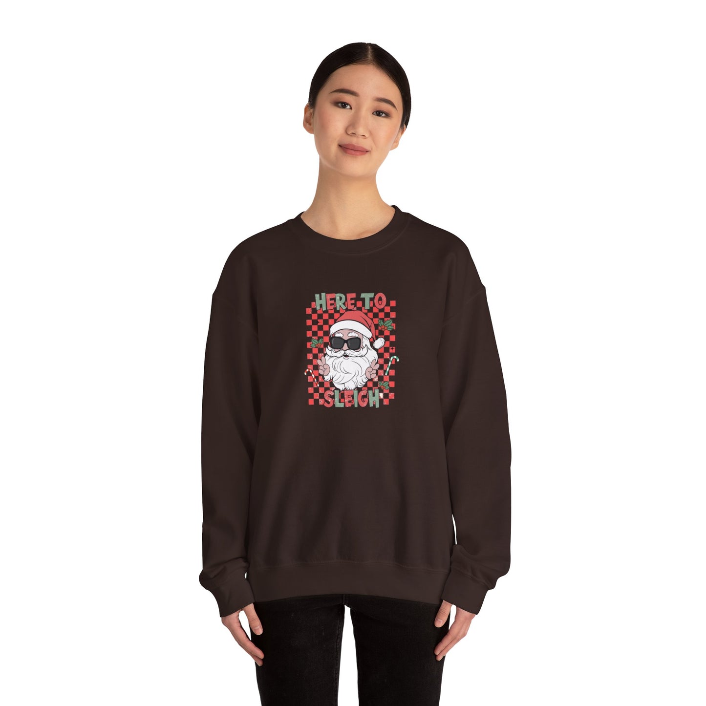 Here To Sleigh Heavy Blend™ Crewneck Sweatshirt