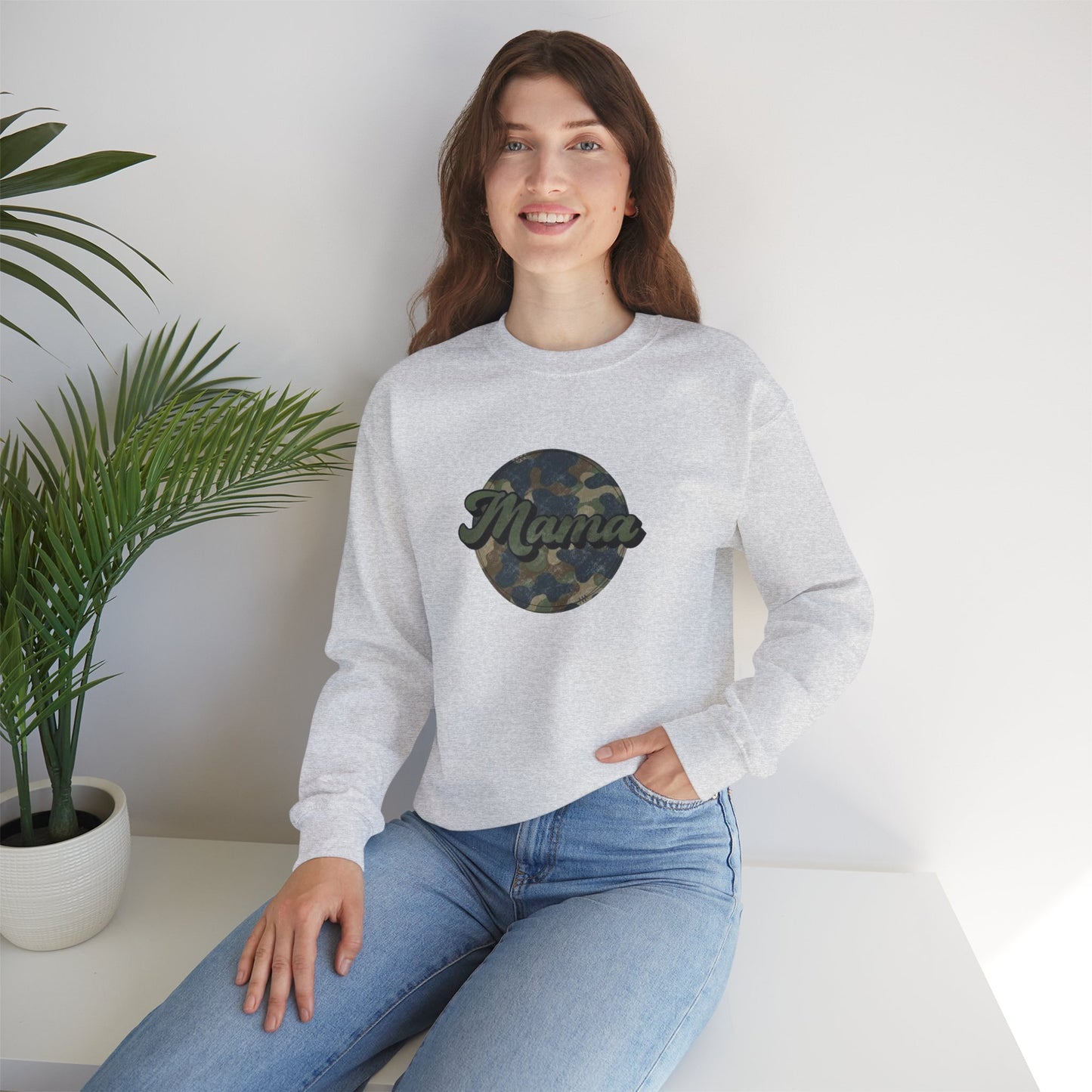 Mama Camo Heavy Blend™ Crewneck Sweatshirt