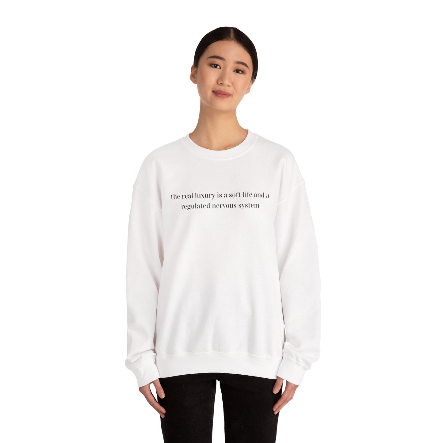 The real luxury in life Unisex Heavy Blend™ Crewneck Sweatshirt