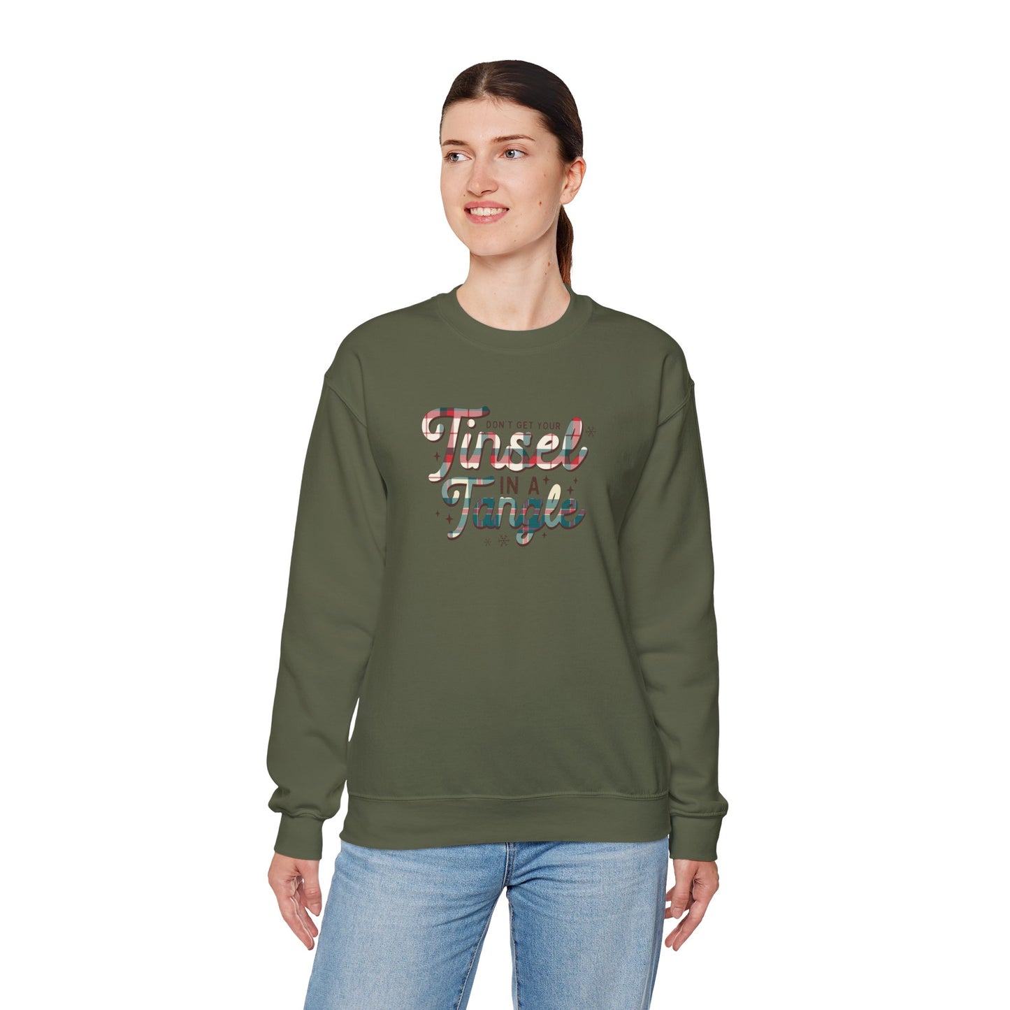 Don't Get Your Tinsel In A Tangle Heavy Blend™ Crewneck Sweatshirt