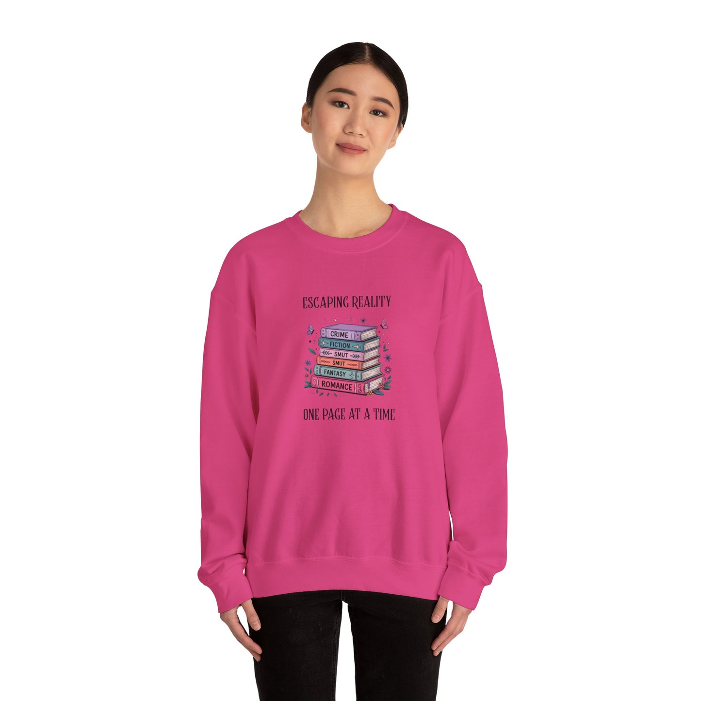 Escaping Reality One Page At A Time Heavy Blend™ Crewneck Sweatshirt