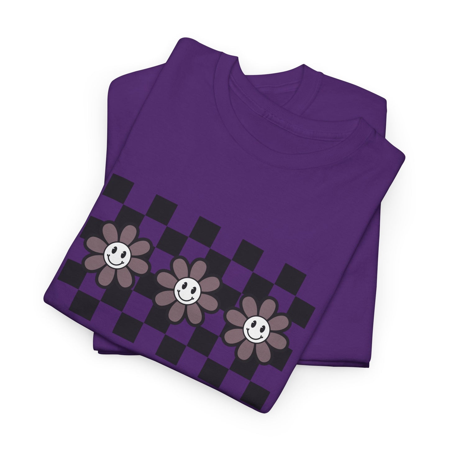 Checkered Flowers Heavy Cotton Tee
