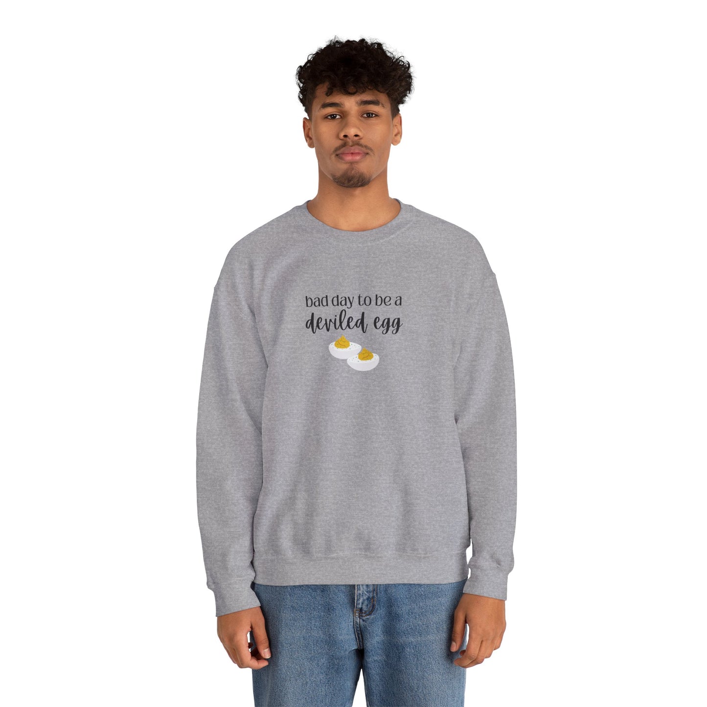 Bad Day to be a Deviled Egg Unisex Heavy Blend™ Crewneck Sweatshirt