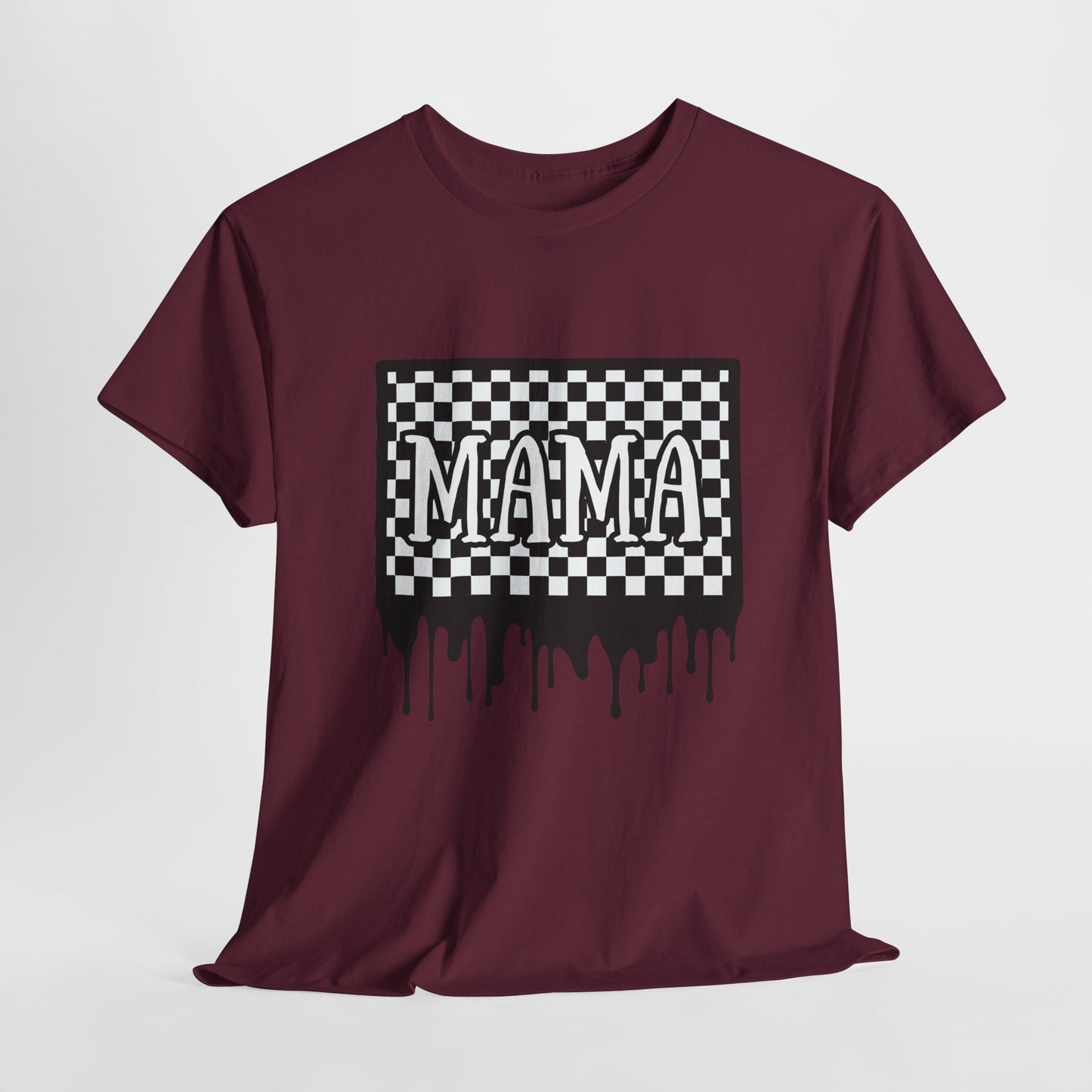 Checkered 'MAMA' Heavy Cotton Tee