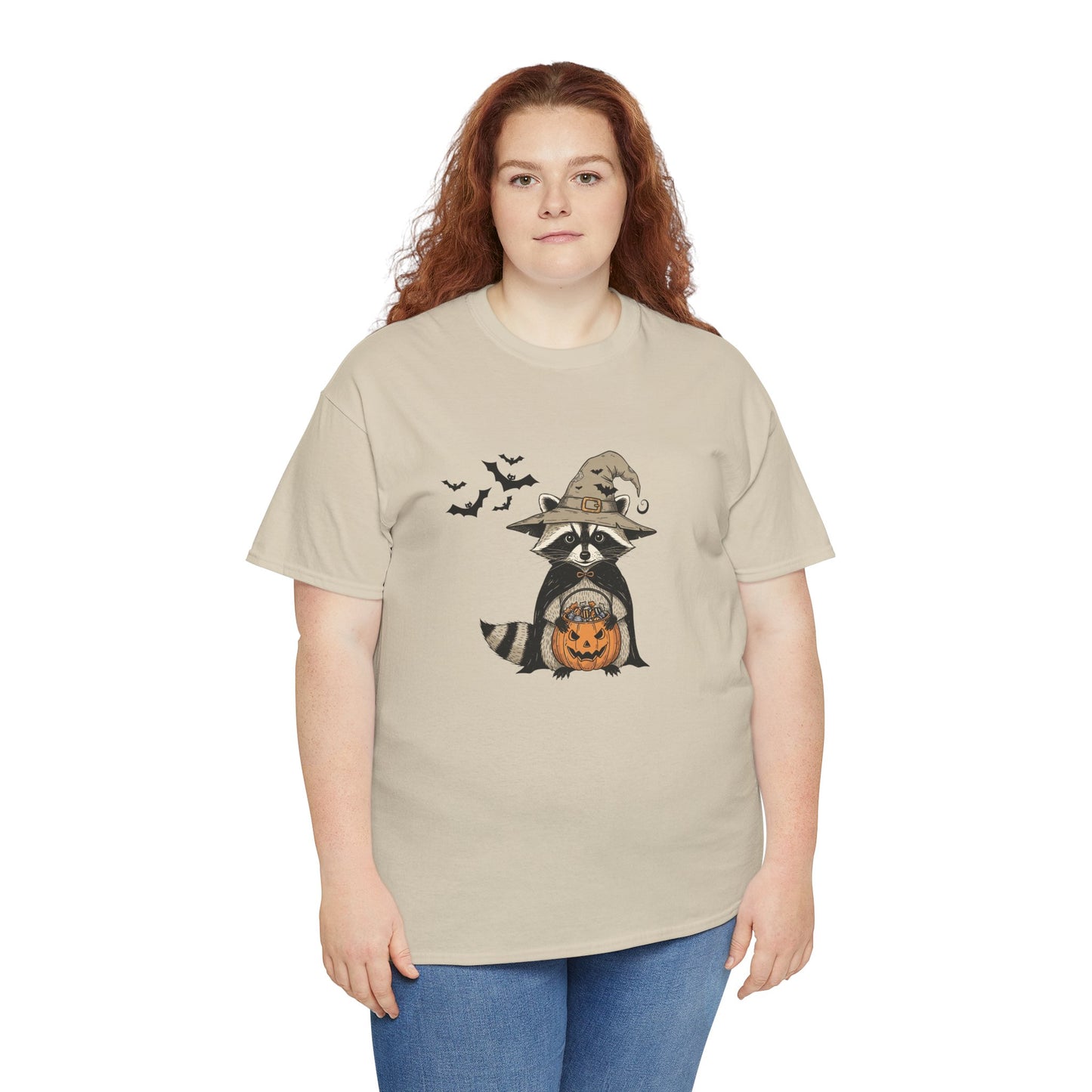 Halloween Raccoon Unisex Heavy Cotton Tee