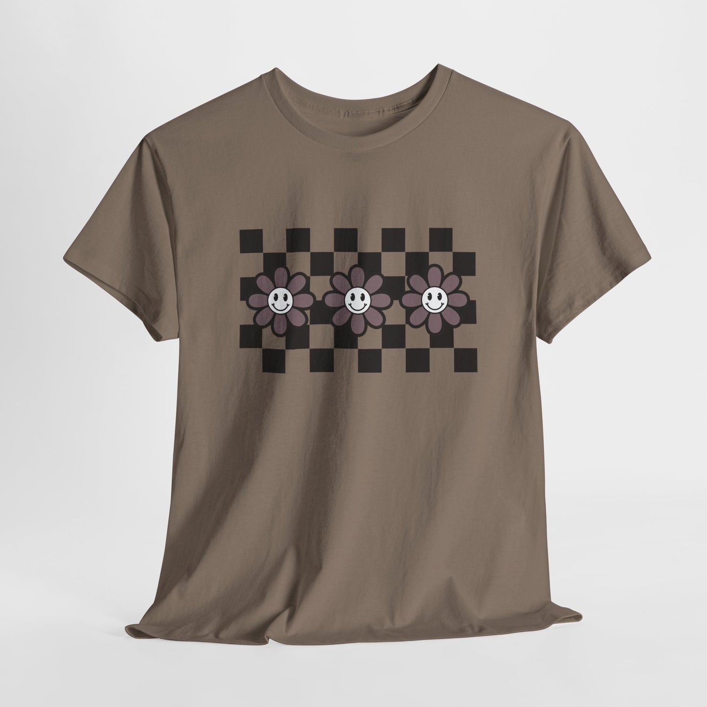 Checkered Flowers Heavy Cotton Tee