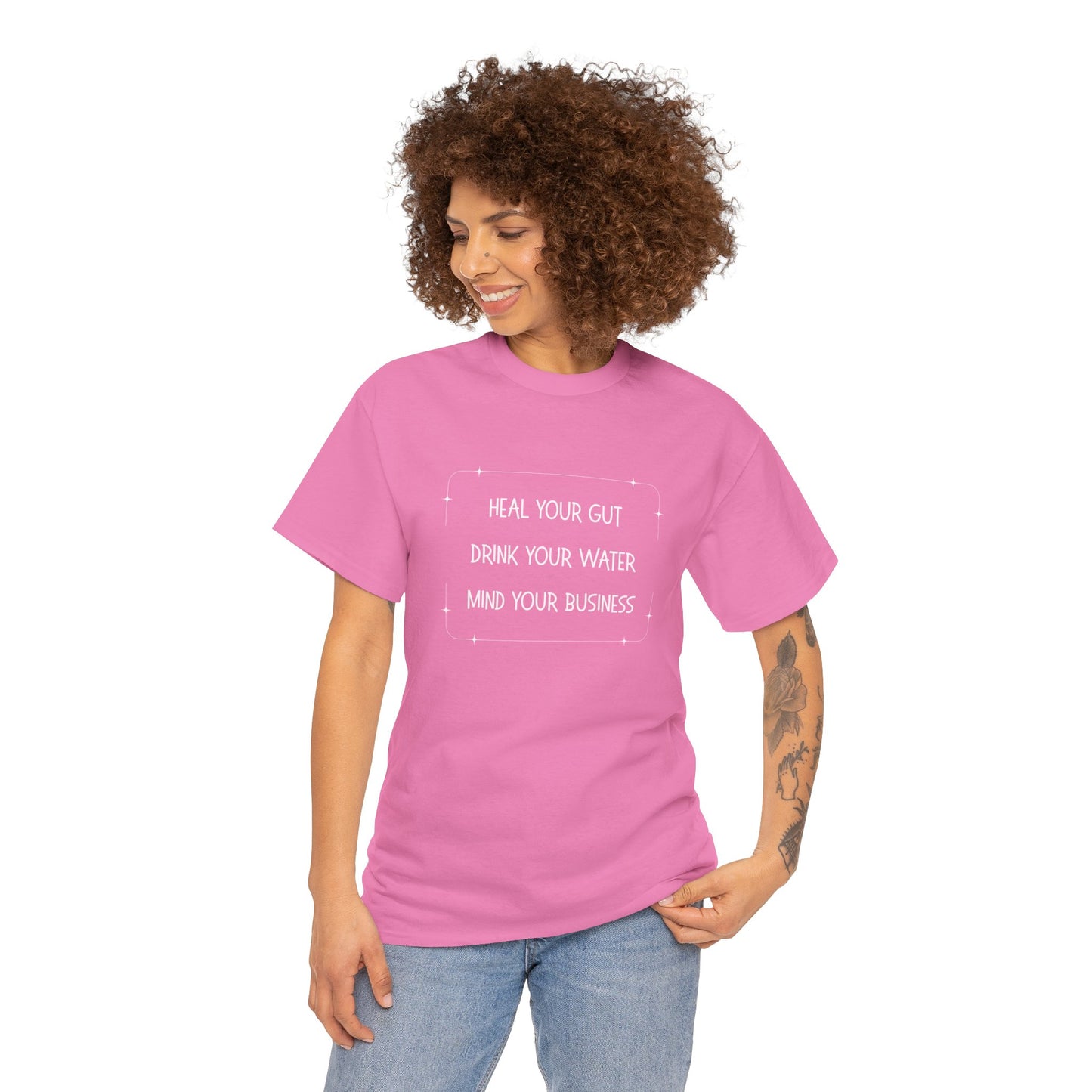 Heal Your Gut, Drink Your Water, Mind Your Business Unisex Heavy Cotton Tee