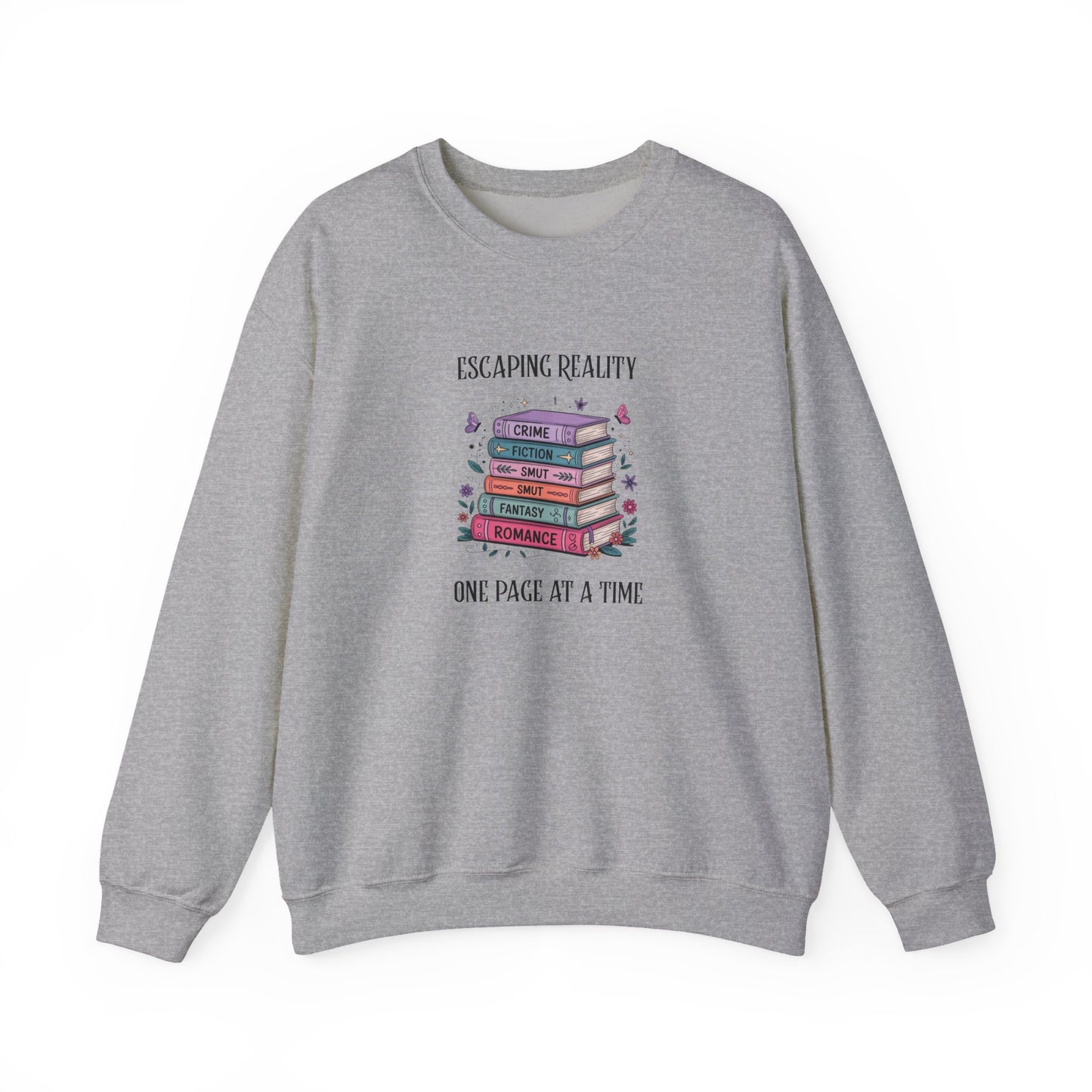 Escaping Reality One Page At A Time Heavy Blend™ Crewneck Sweatshirt