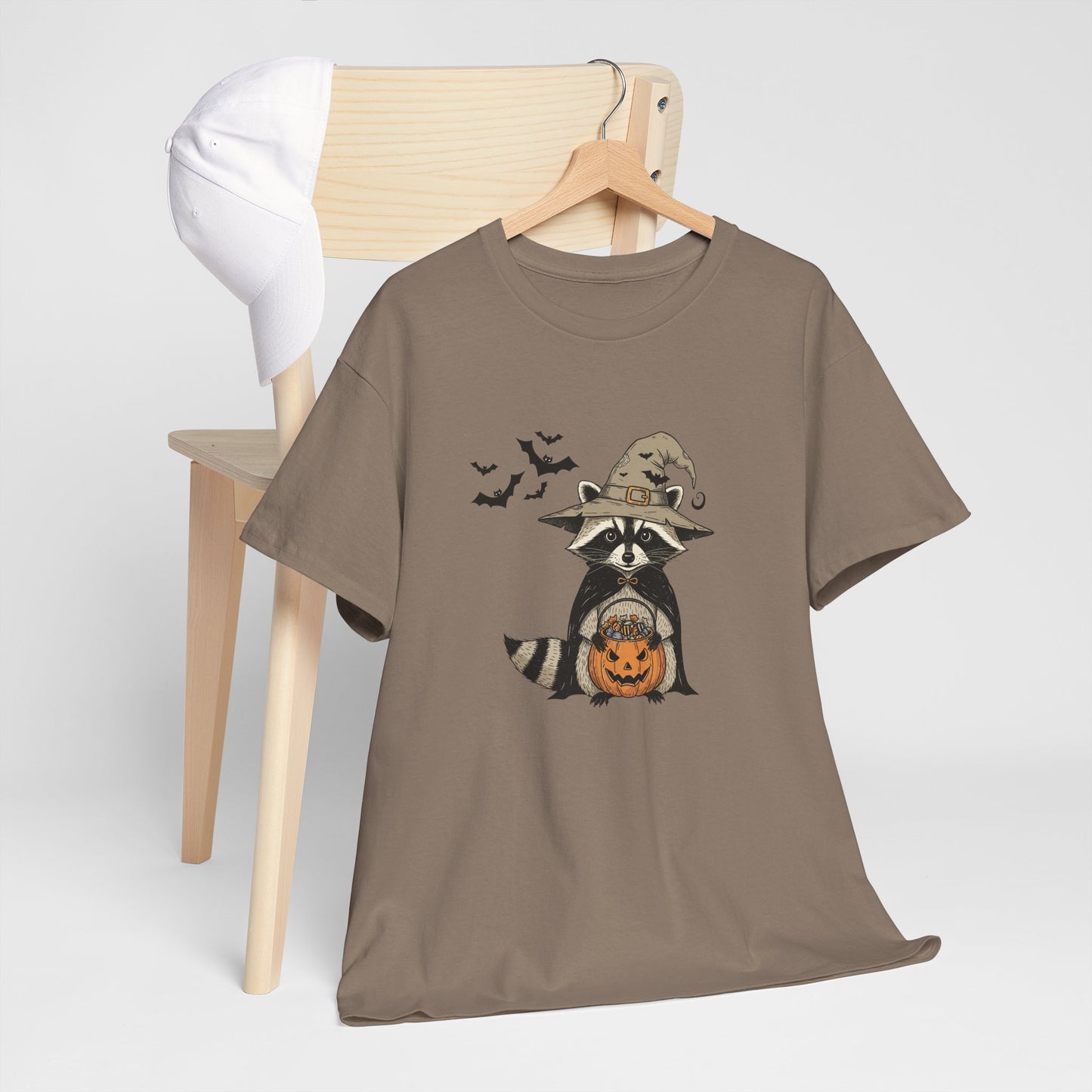 Halloween Raccoon Unisex Heavy Cotton Tee