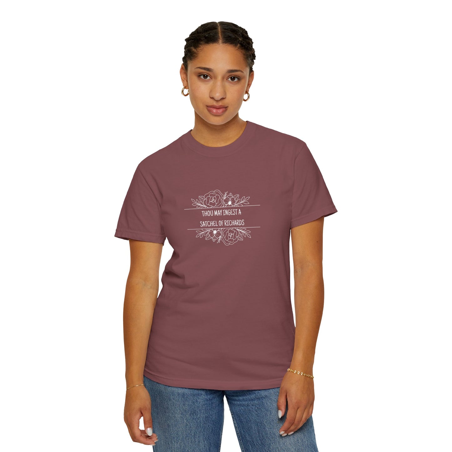 Thou May Ingest A Satchel of Richards Unisex Garment-Dyed T-shirt