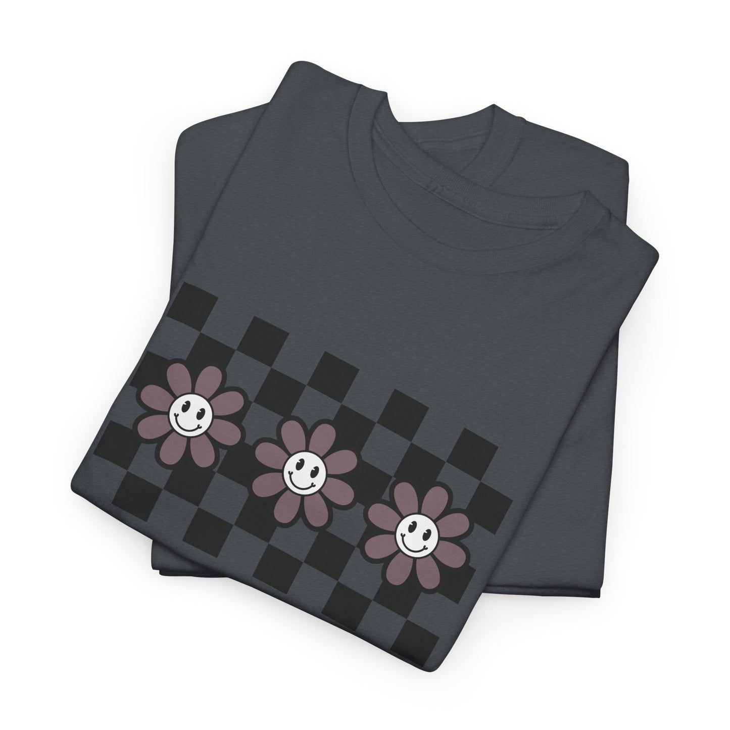 Checkered Flowers Heavy Cotton Tee
