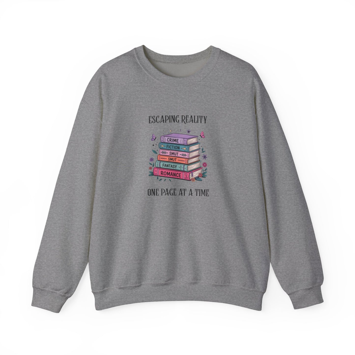 Escaping Reality One Page At A Time Heavy Blend™ Crewneck Sweatshirt