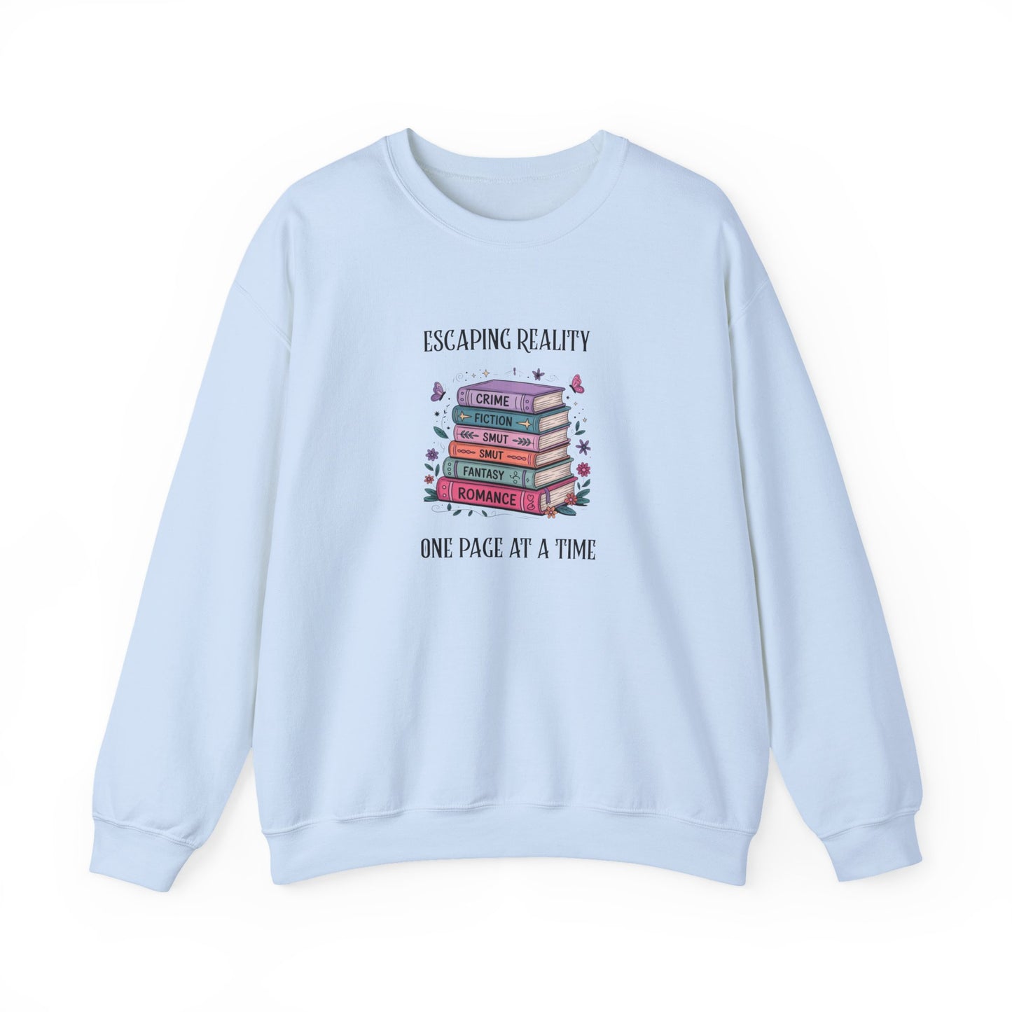 Escaping Reality One Page At A Time Heavy Blend™ Crewneck Sweatshirt