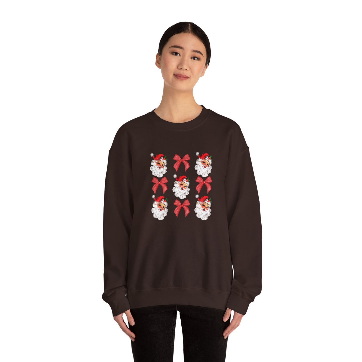 Christmas Bows & Santa Unisex Heavy Blend™ Crewneck Sweatshirt