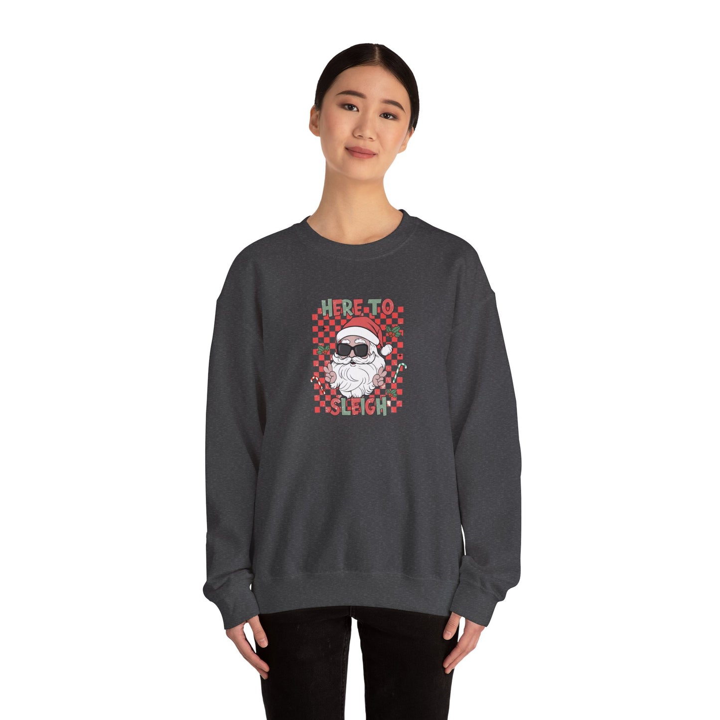 Here To Sleigh Heavy Blend™ Crewneck Sweatshirt