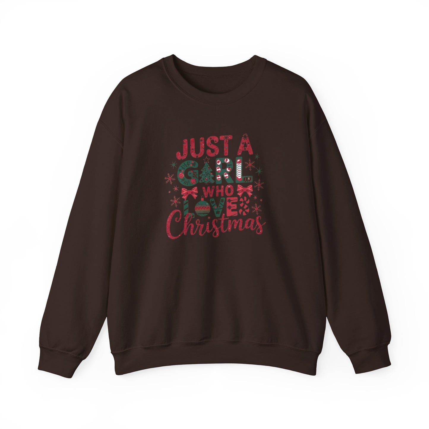 Just A Girl Who Loves Christmas Heavy Blend™ Crewneck Sweatshirt