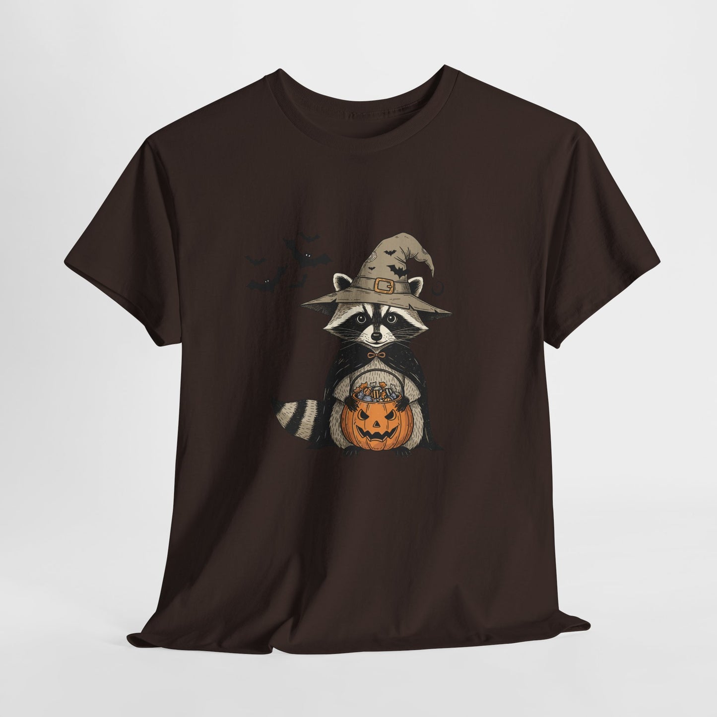 Halloween Raccoon Unisex Heavy Cotton Tee