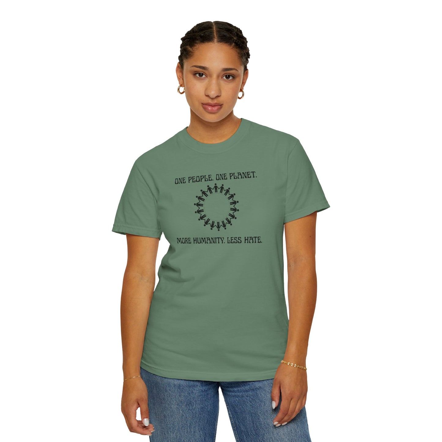 One People. One Planet. Unisex Garment-Dyed T-shirt