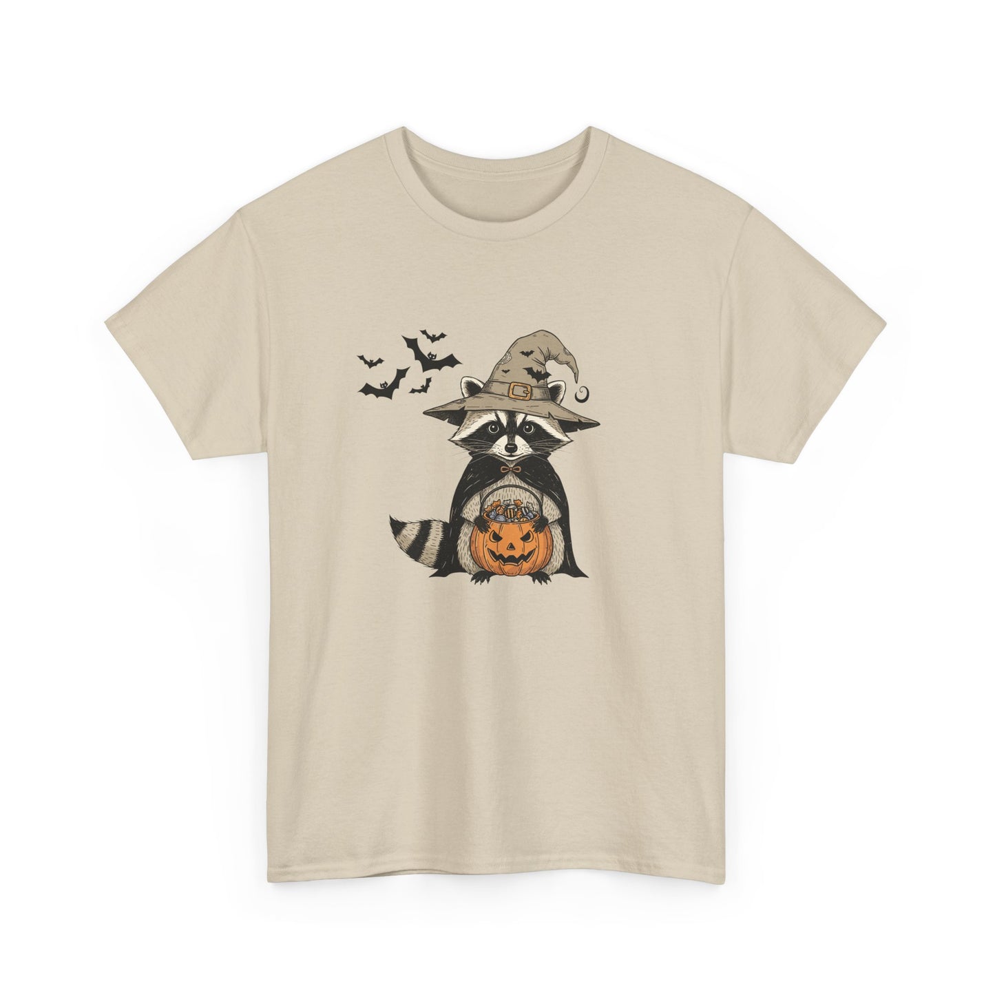 Halloween Raccoon Unisex Heavy Cotton Tee