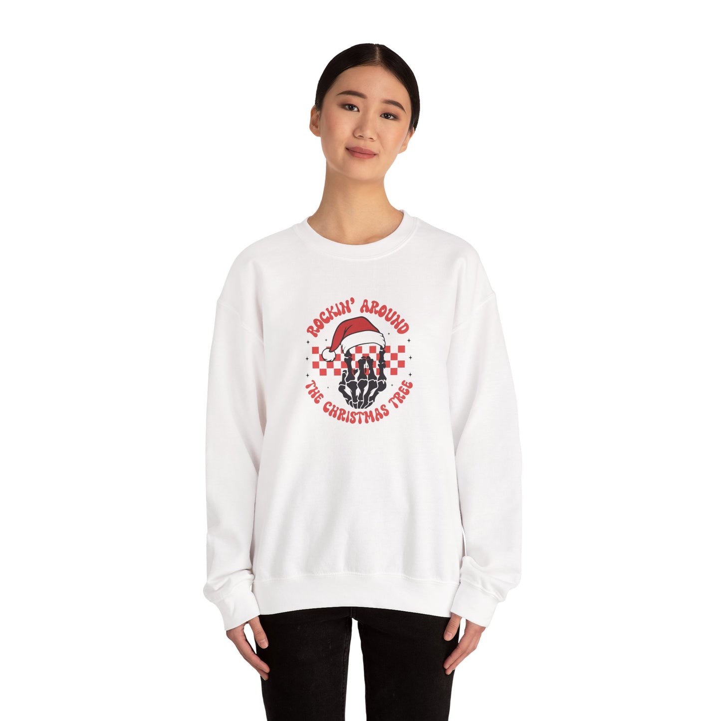 Rockin Around The Christmas Tree Unisex Heavy Blend™ Crewneck Sweatshirt