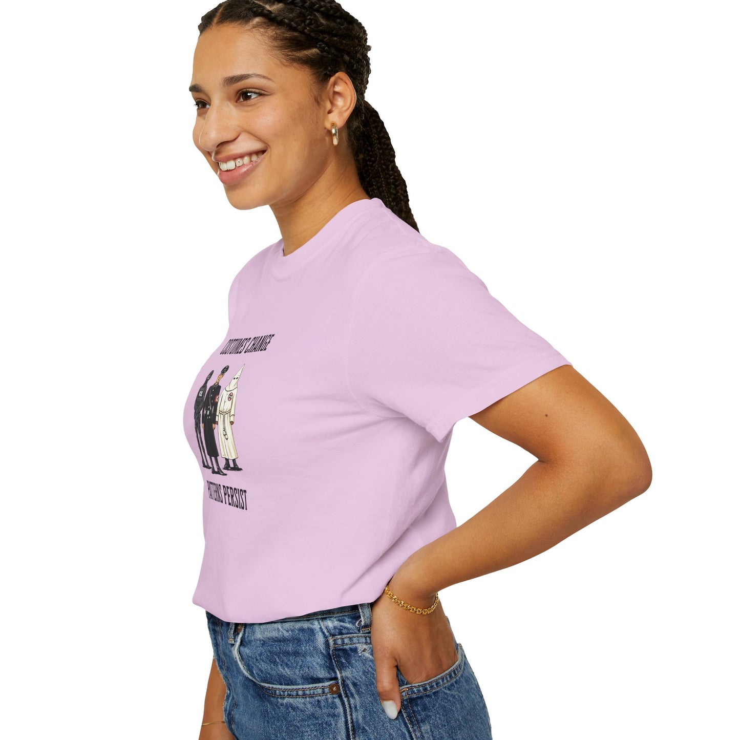 Costumes Change. Patterns Persist. Unisex Garment-Dyed T-shirt