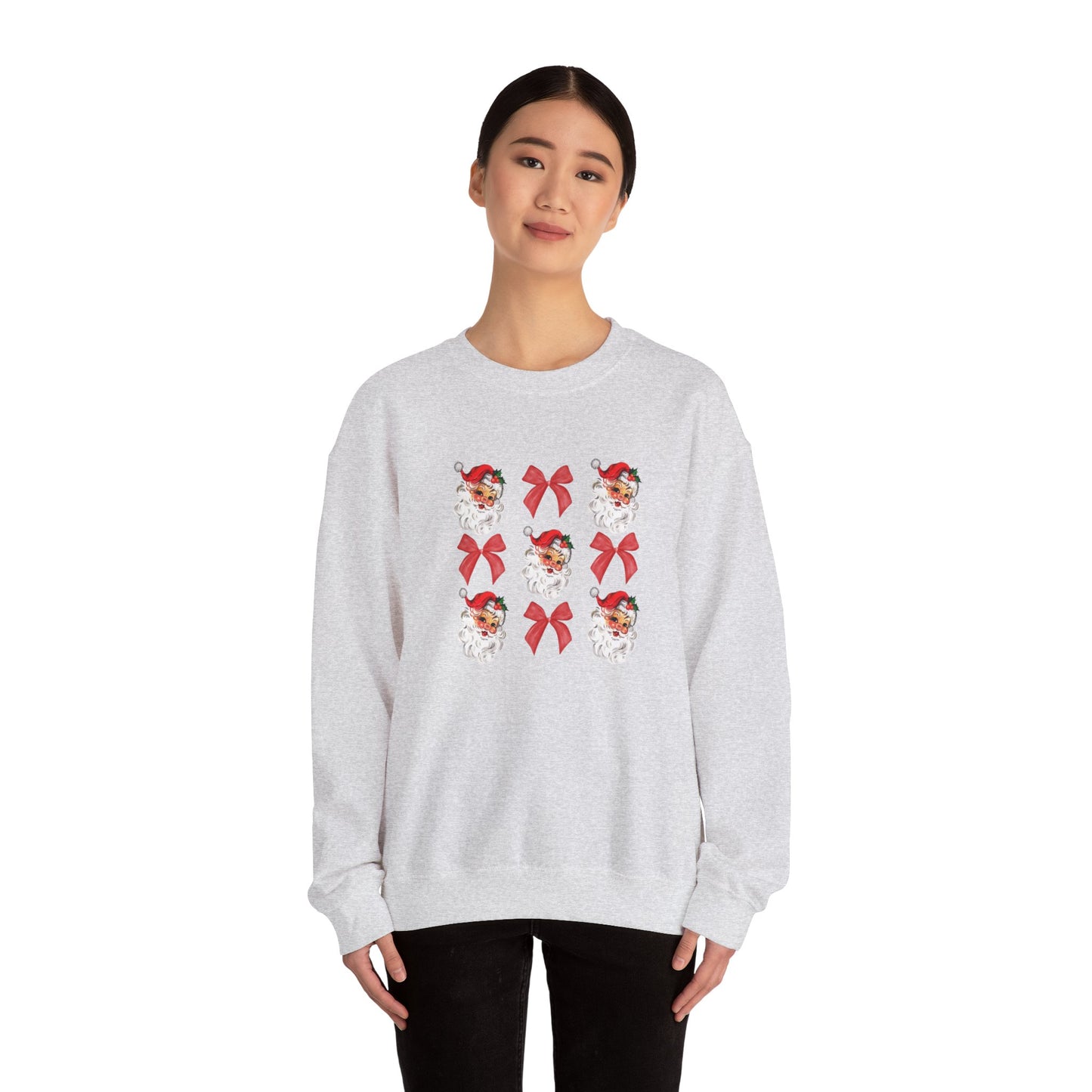 Christmas Bows & Santa Unisex Heavy Blend™ Crewneck Sweatshirt