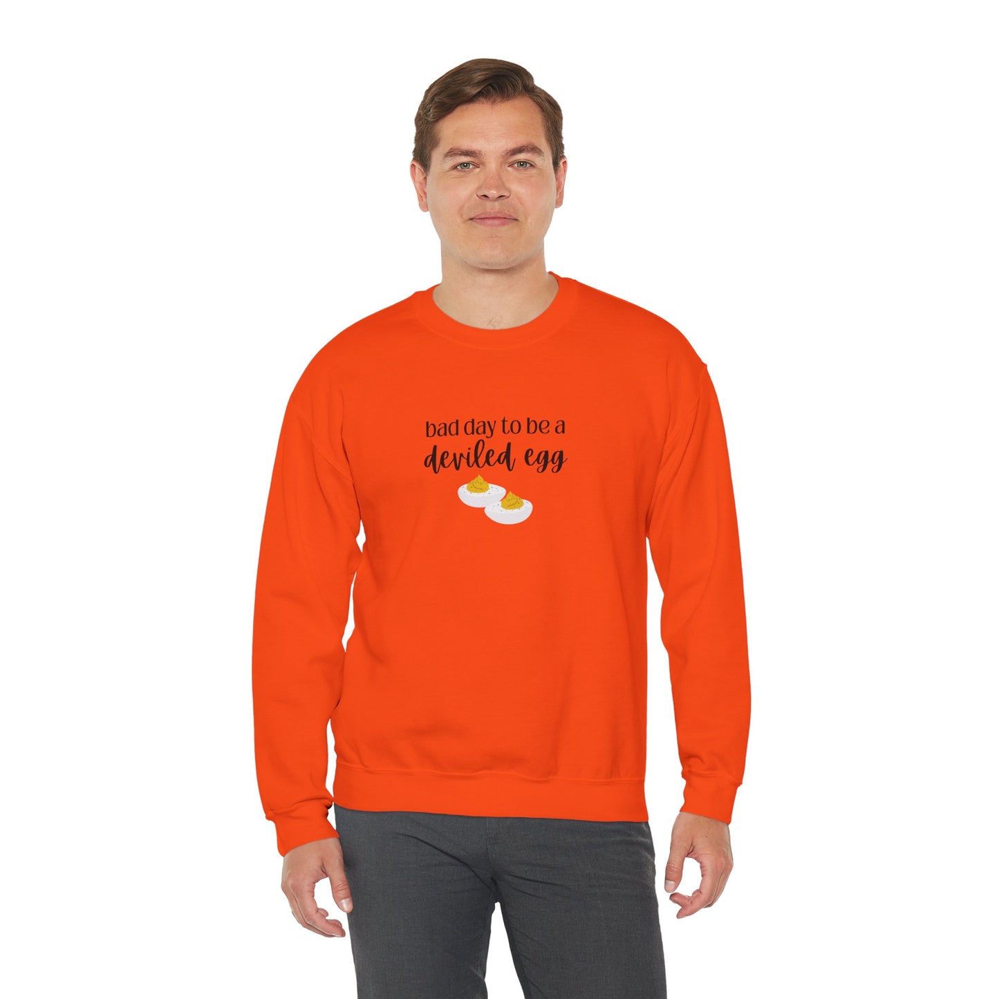 Bad Day to be a Deviled Egg Unisex Heavy Blend™ Crewneck Sweatshirt
