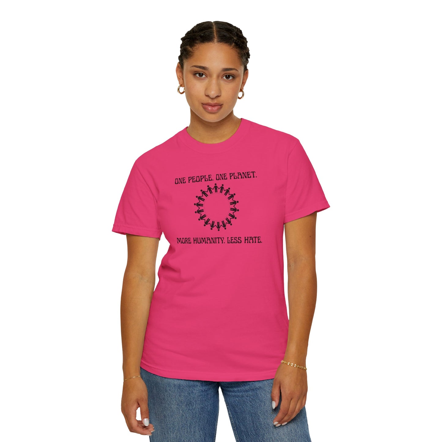 One People. One Planet. Unisex Garment-Dyed T-shirt