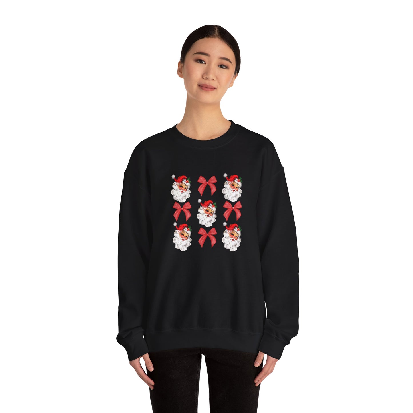 Christmas Bows & Santa Unisex Heavy Blend™ Crewneck Sweatshirt