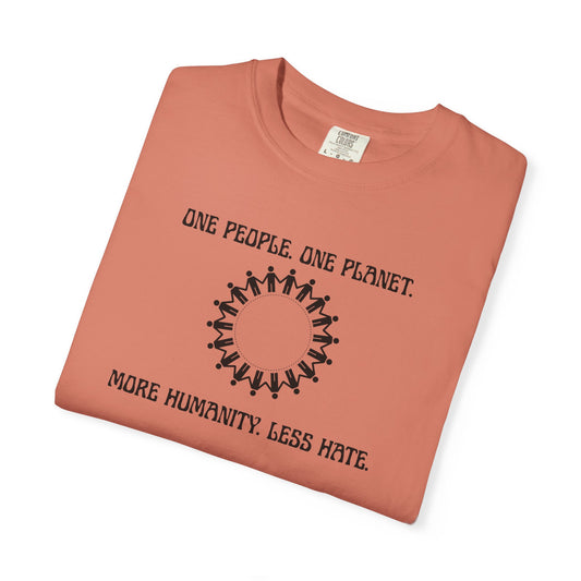 One People. One Planet. Unisex Garment-Dyed T-shirt