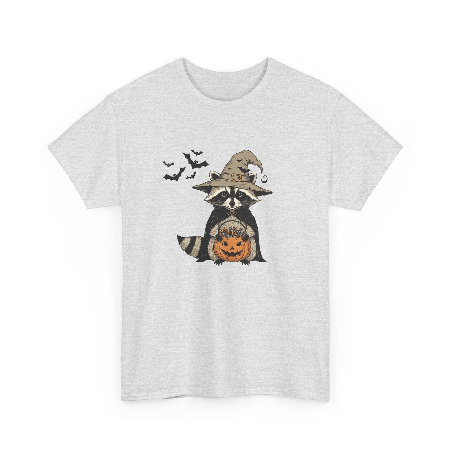 Halloween Raccoon Unisex Heavy Cotton Tee