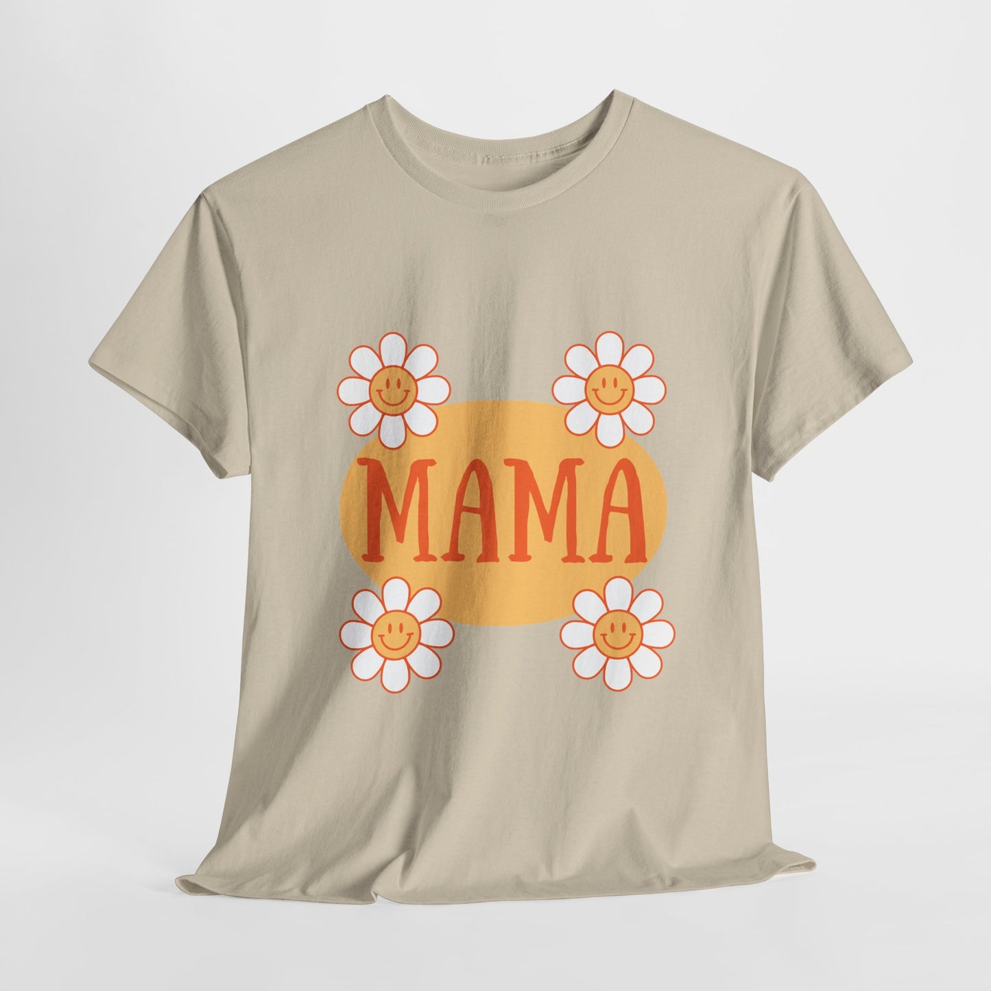 MAMA Retro Flowers Heavy Cotton Tee