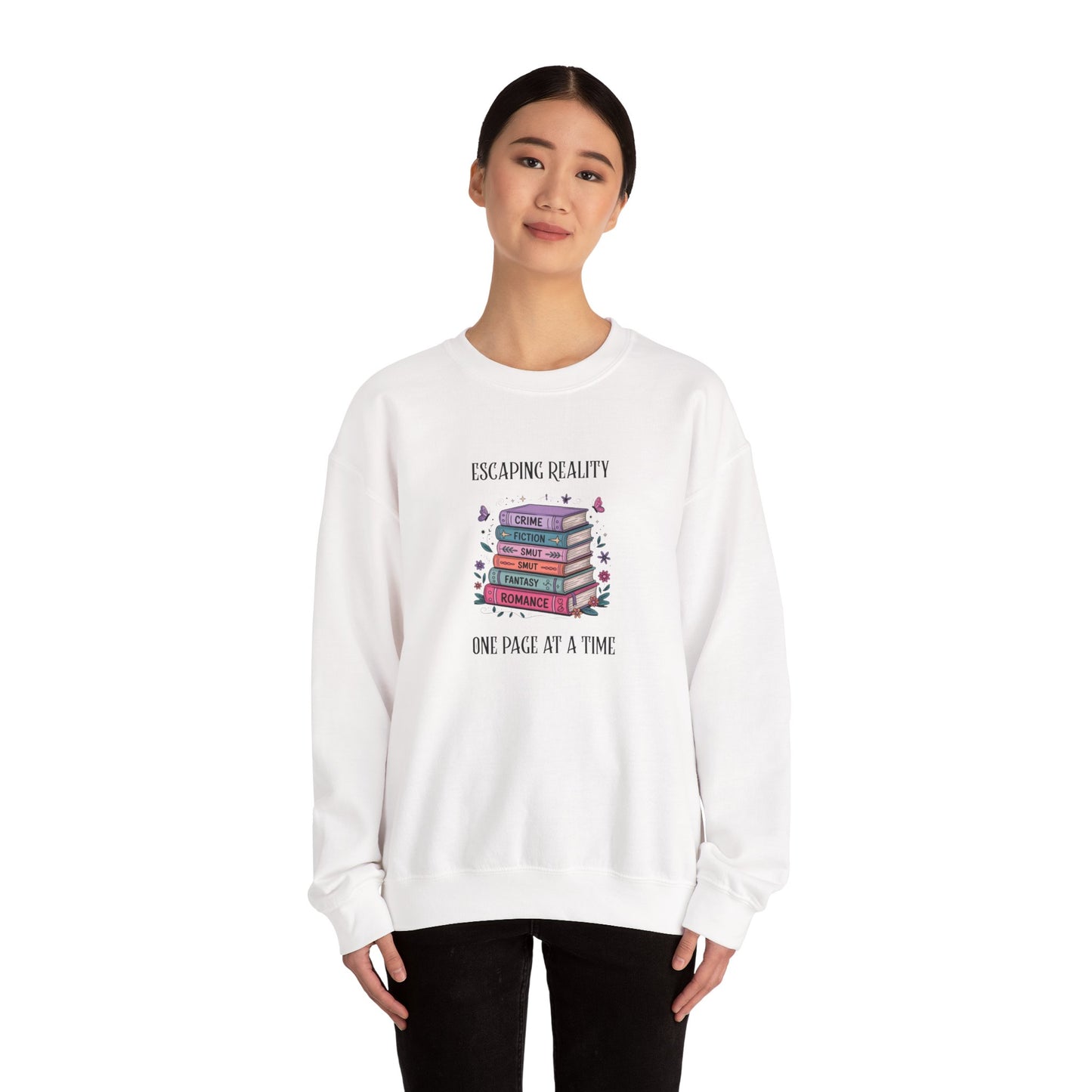 Escaping Reality One Page At A Time Heavy Blend™ Crewneck Sweatshirt