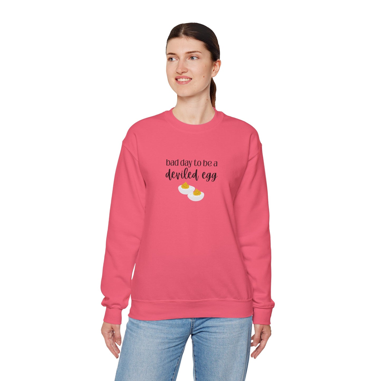 Bad Day to be a Deviled Egg Unisex Heavy Blend™ Crewneck Sweatshirt