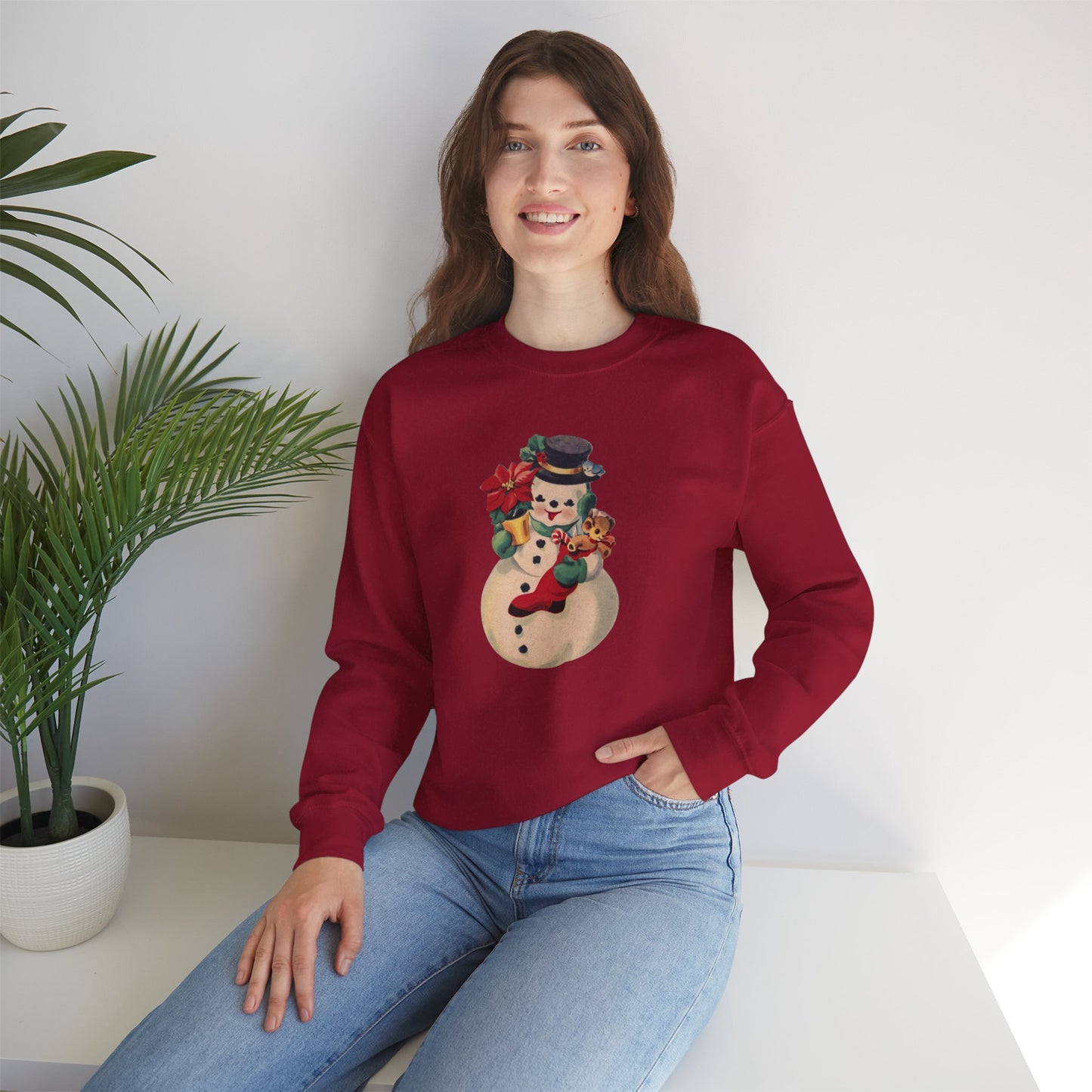 Vintage Snowman Unisex Heavy Blend™ Crewneck Sweatshirt