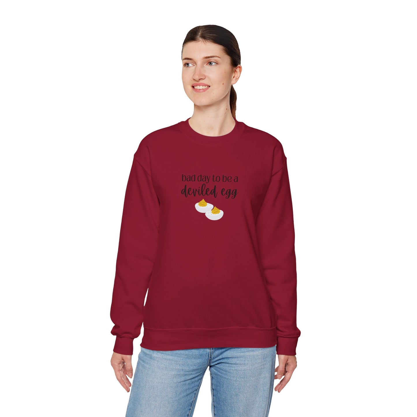 Bad Day to be a Deviled Egg Unisex Heavy Blend™ Crewneck Sweatshirt