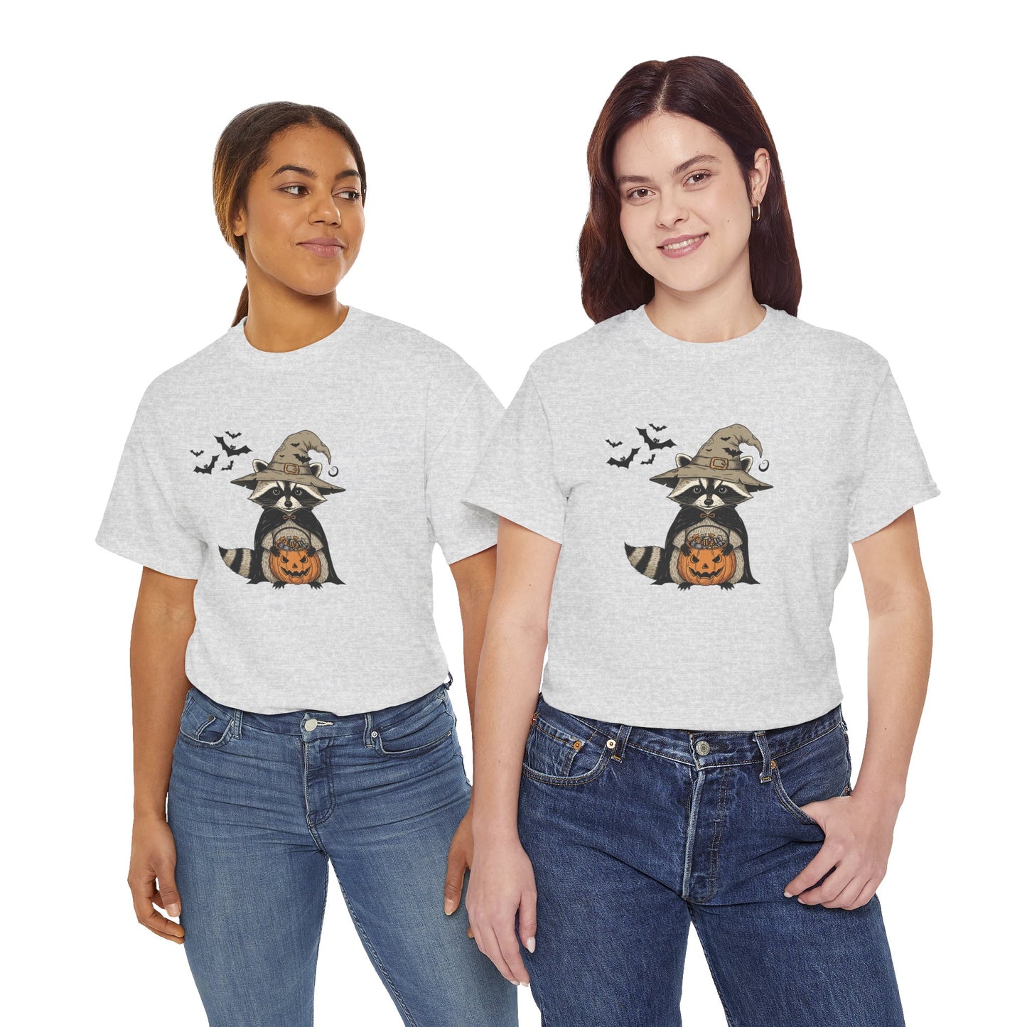 Halloween Raccoon Unisex Heavy Cotton Tee