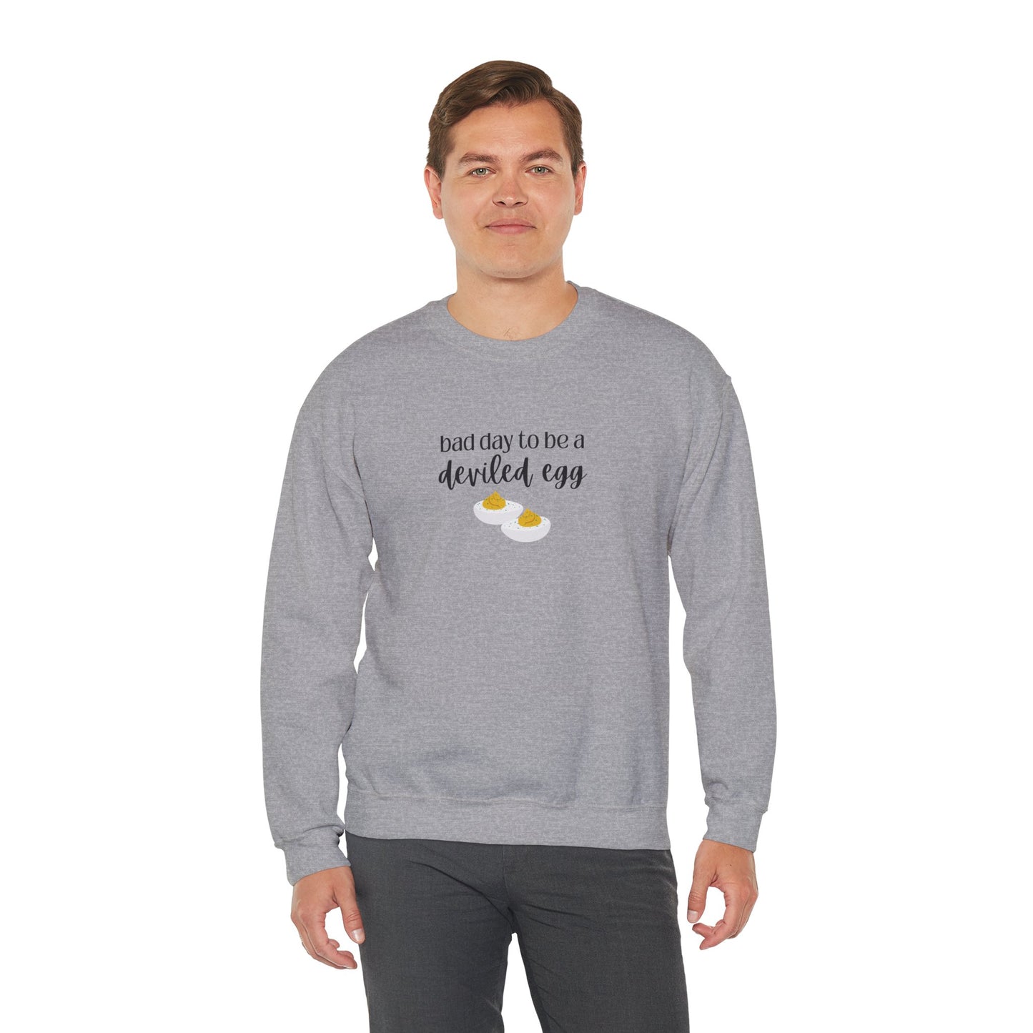 Bad Day to be a Deviled Egg Unisex Heavy Blend™ Crewneck Sweatshirt