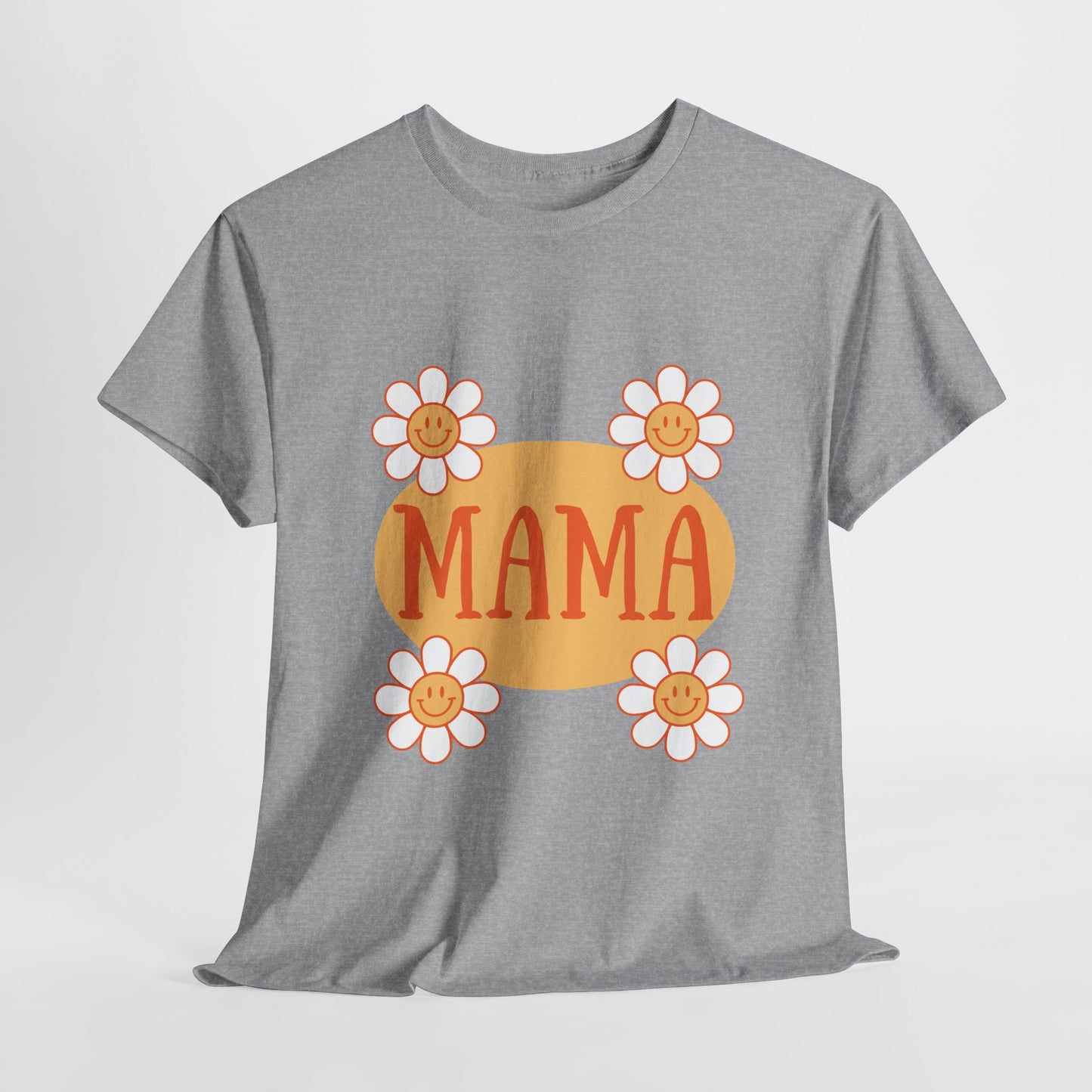MAMA Retro Flowers Heavy Cotton Tee