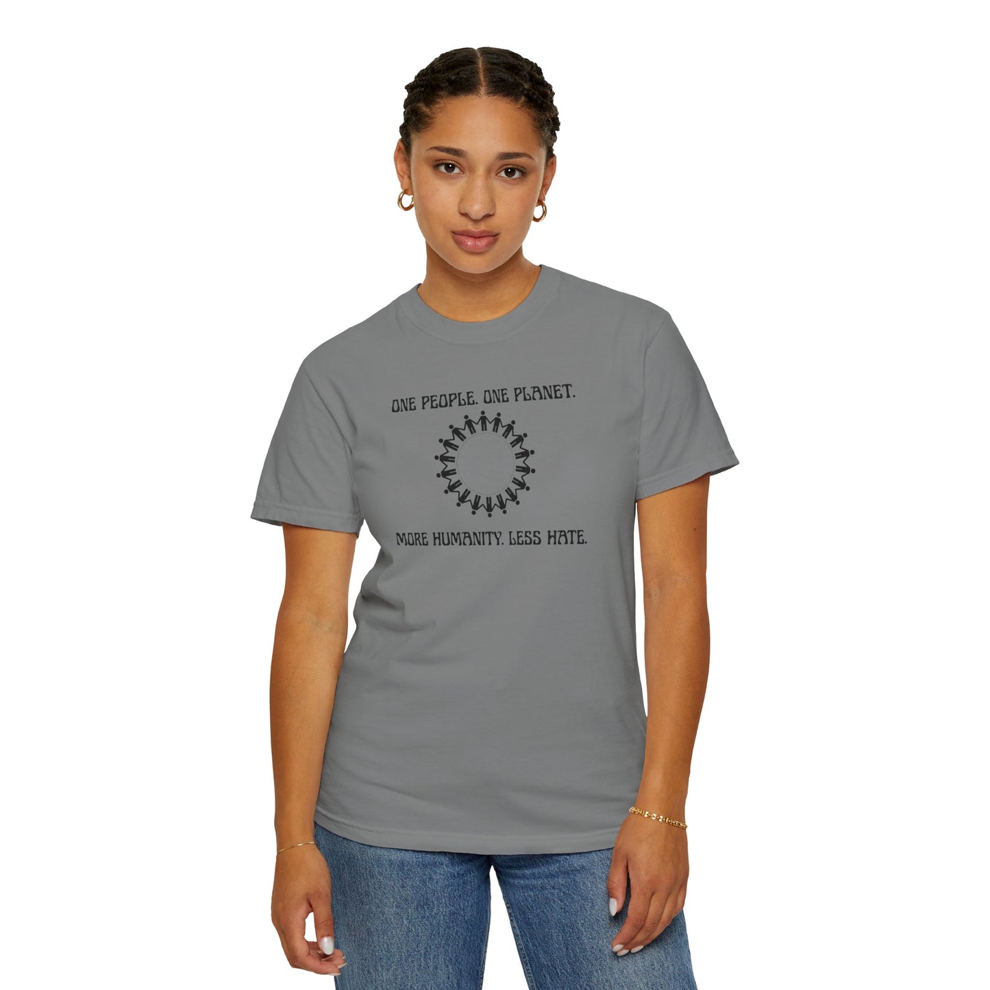One People. One Planet. Unisex Garment-Dyed T-shirt