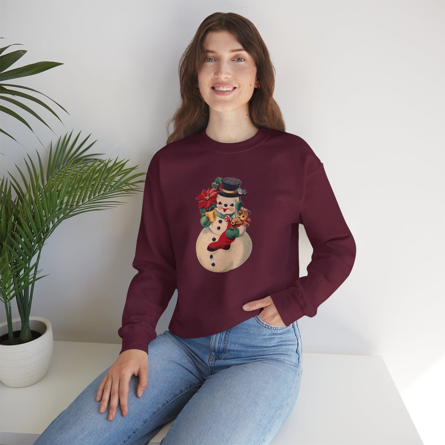 Vintage Snowman Unisex Heavy Blend™ Crewneck Sweatshirt