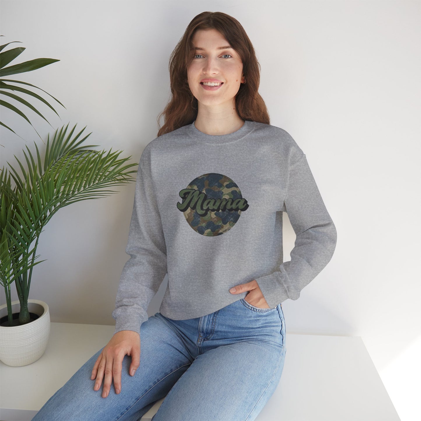 Mama Camo Heavy Blend™ Crewneck Sweatshirt
