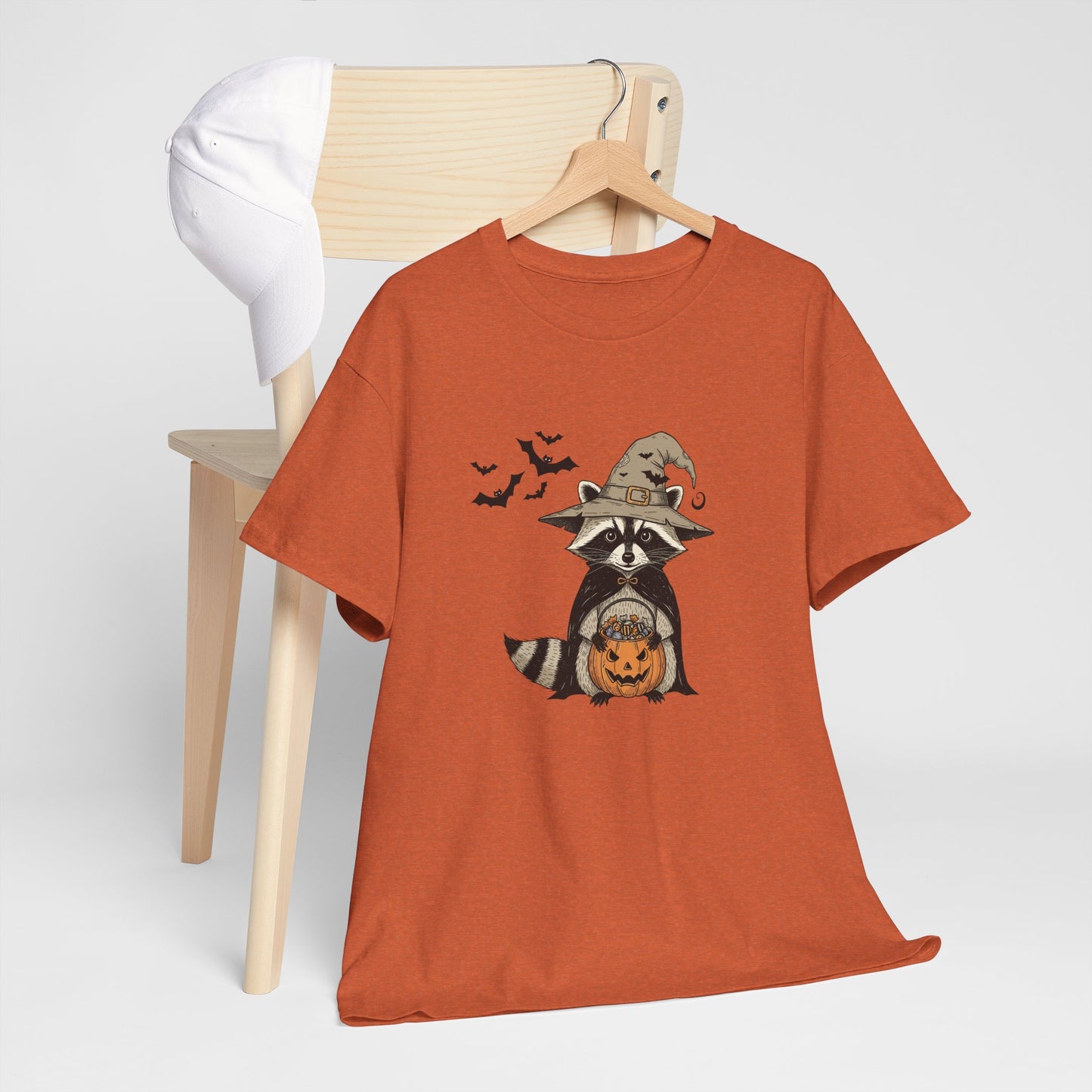 Halloween Raccoon Unisex Heavy Cotton Tee