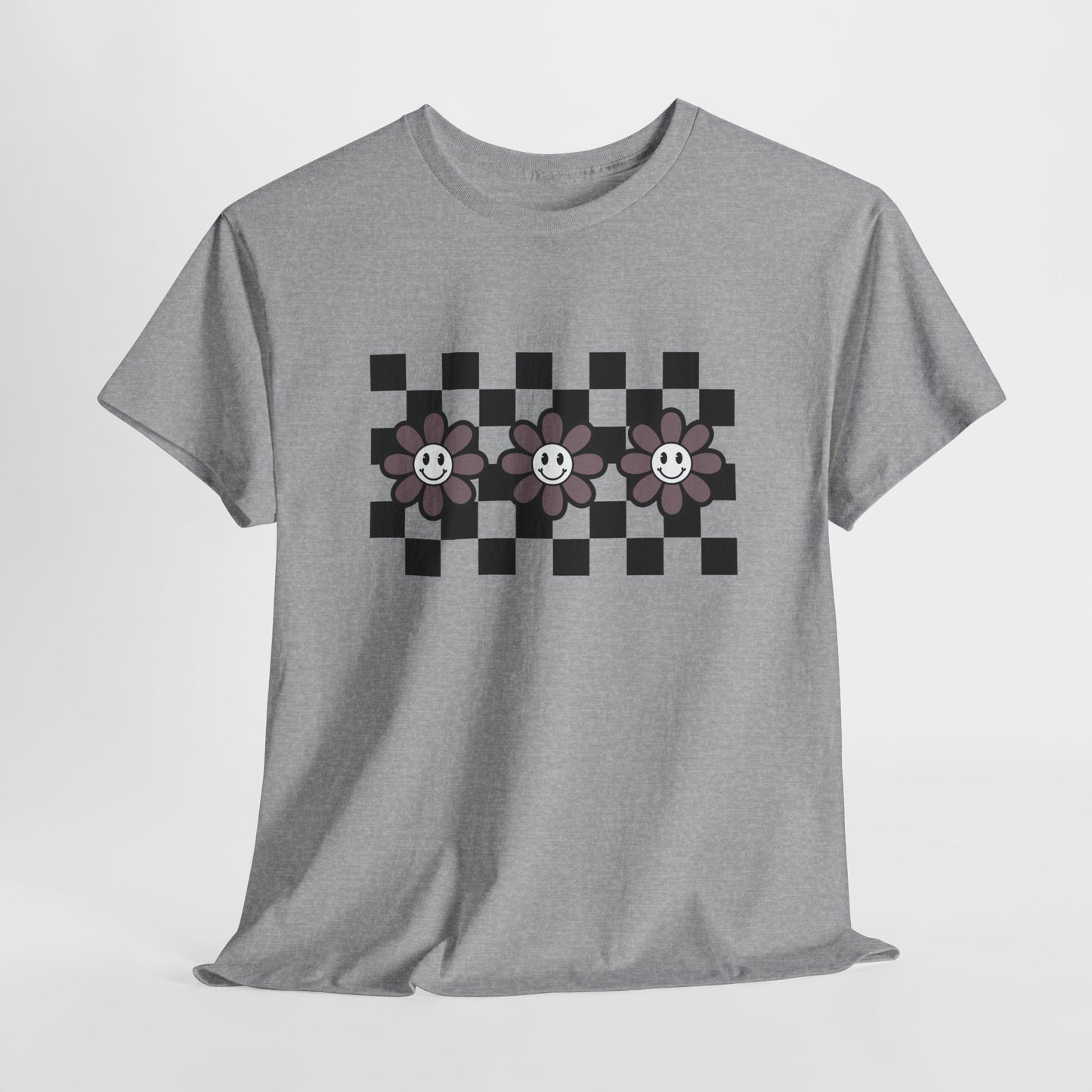 Checkered Flowers Heavy Cotton Tee