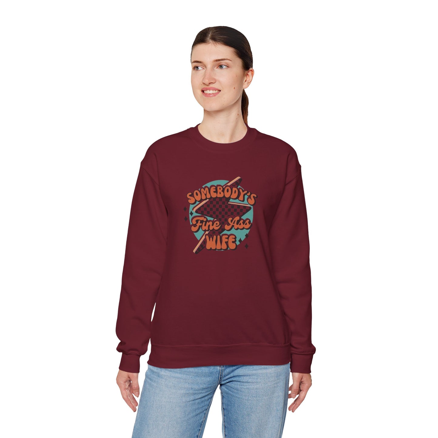 Somebody's Fine A** Wife Heavy Blend™ Crewneck Sweatshirt